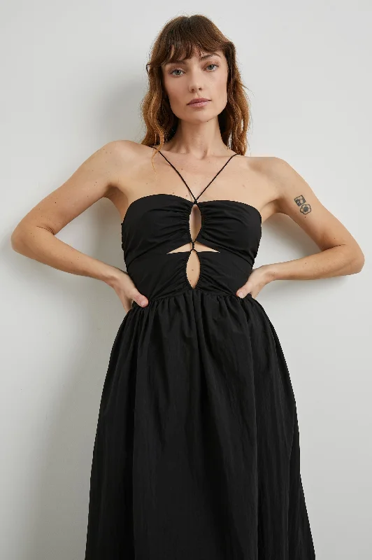 SILVIA DRESS - BLACK NYLON