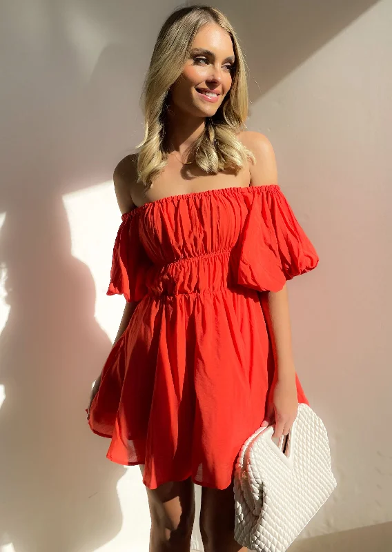 Tami Off Shoulder Dress - Orange