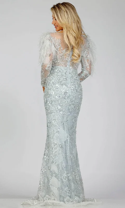 Terani Couture 231M0491 - Fur Ornate Mermaid Evening Gown