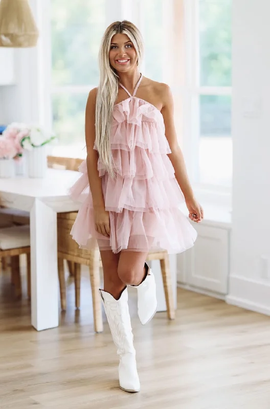 Tulle-ista  Cocktail Dress - Blush