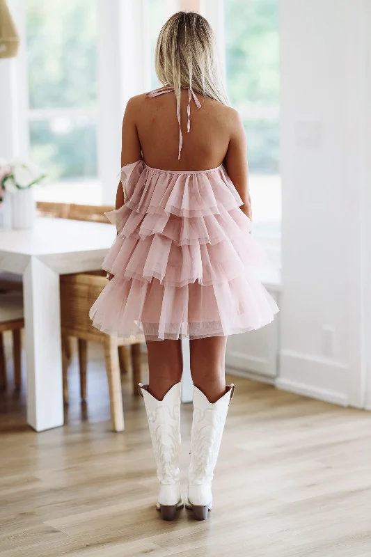 Tulle-ista  Cocktail Dress - Blush