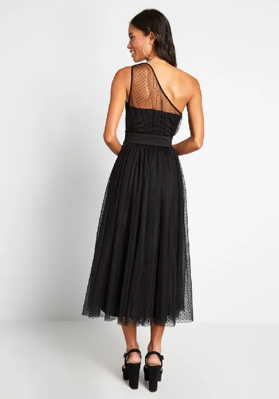 Tulle Night Long One-Shoulder Dress