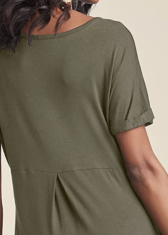 Casual T-shirt maxi dress - Olive