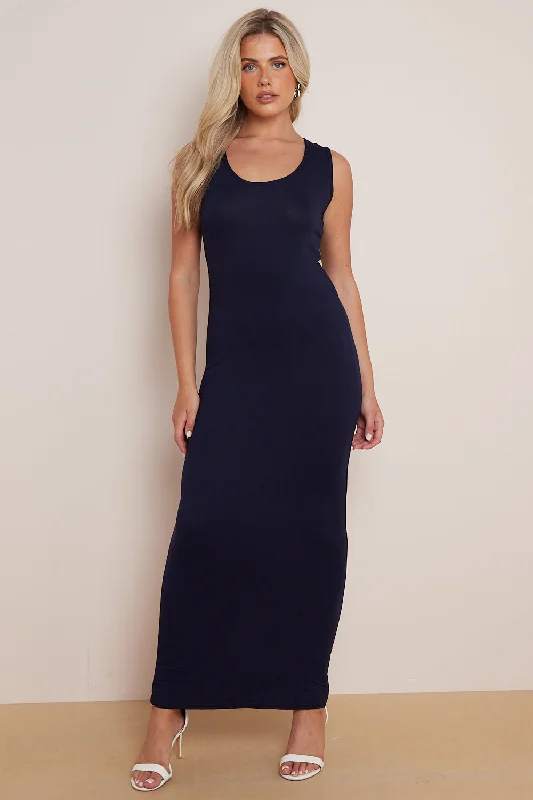 Aftershock London Navy Racerback Maxi Dress