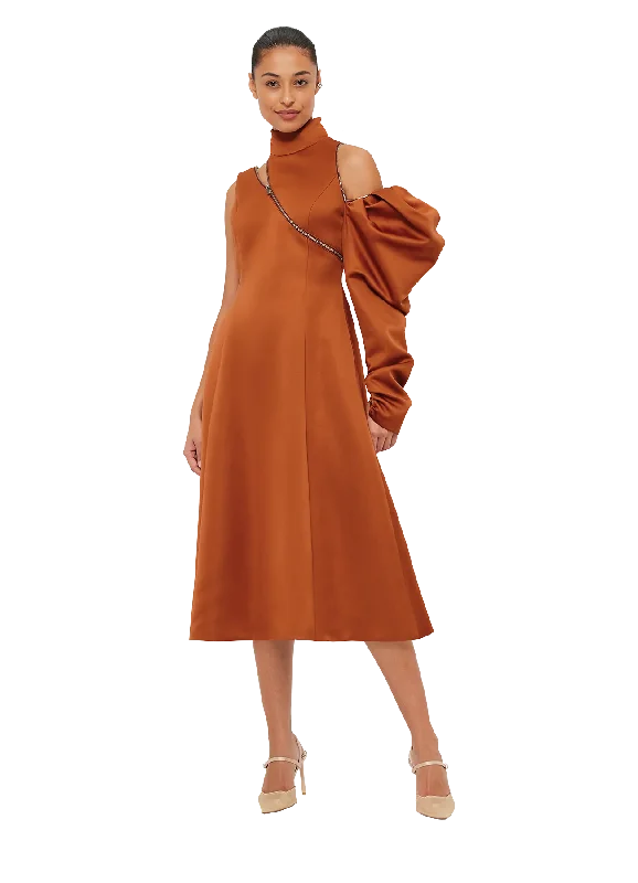 Annalise One Shoulder Midi Dress - Toffee