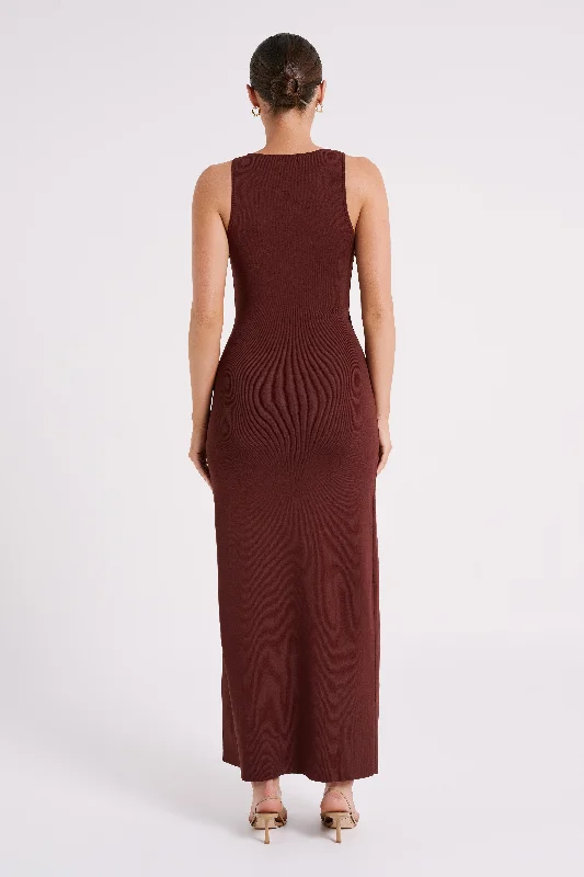 Araminta Knit Maxi Dress - Dark Chocolate