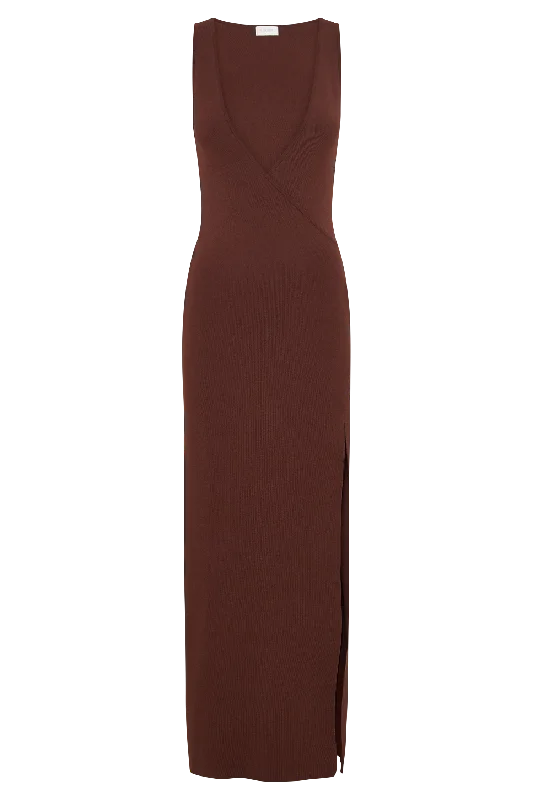 Araminta Knit Maxi Dress - Dark Chocolate