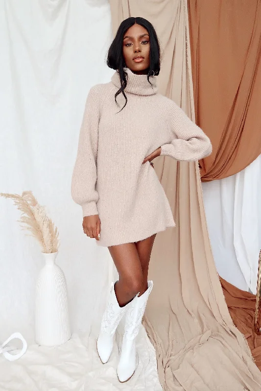 Beau Beige Sweater Dress