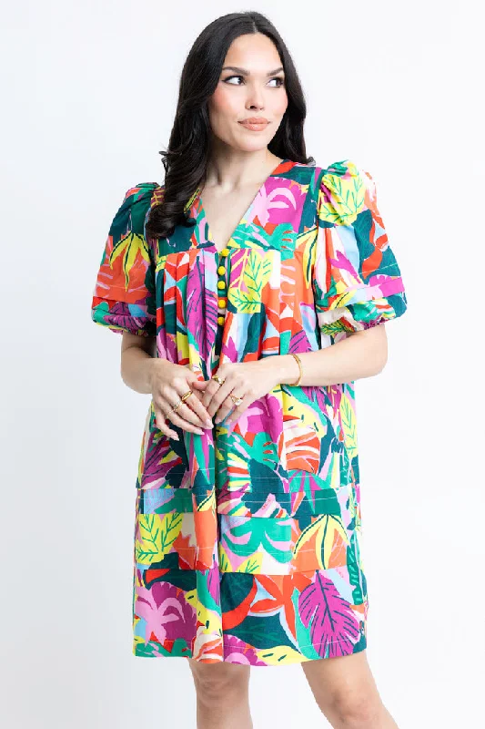 Birds of Paradise Vneck Dress