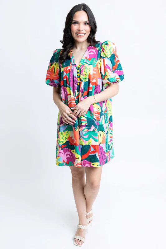 Birds of Paradise Vneck Dress