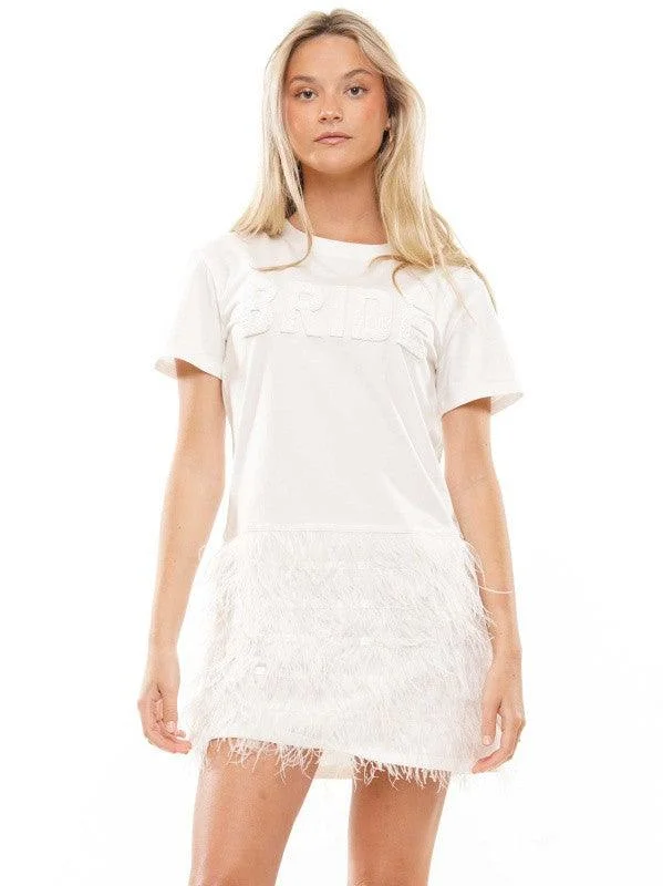 BRIDE Beaded Drop Waist T-Shirt Dress