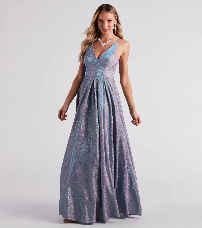 Delaney Iridescent Glitter Woven Ball Gown