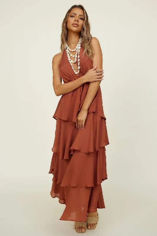 Focus On Me Maxi Dress Brown