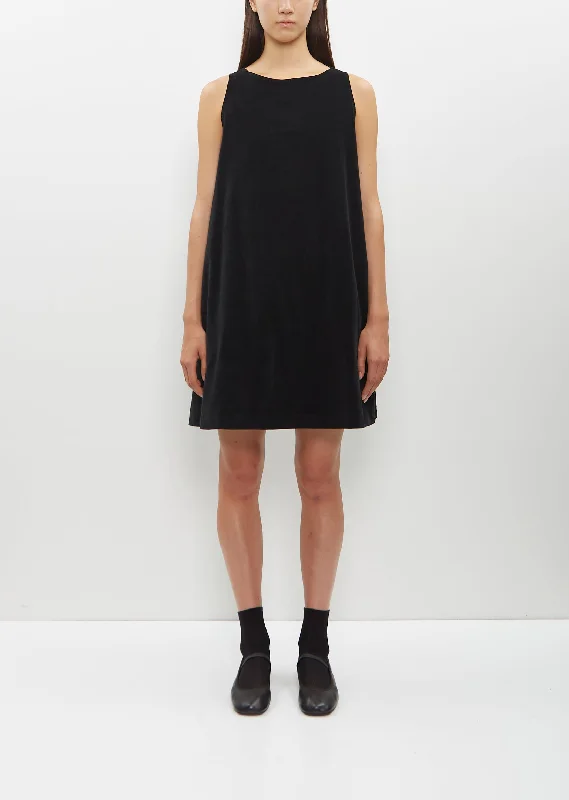 Velvet Sleeveless Dress — Black