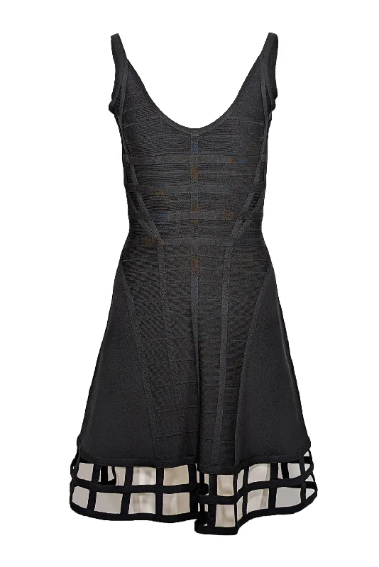 Herve Leger - Black Bandage Sleeveless Fit & Flare ""Viviene"" Dress Sz S