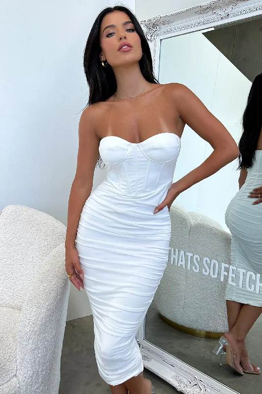 Keely Midi Dress - White