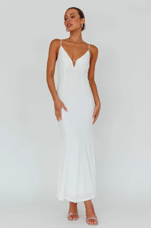 Lake Como Bodycon Maxi Dress White