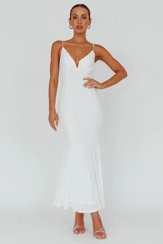 Lake Como Bodycon Maxi Dress White