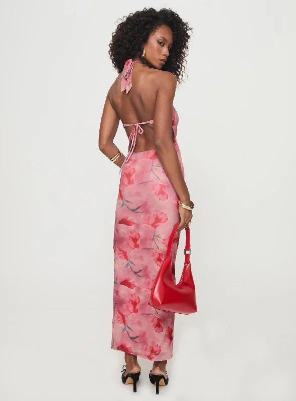 Maillard Halter Maxi Dress Pink