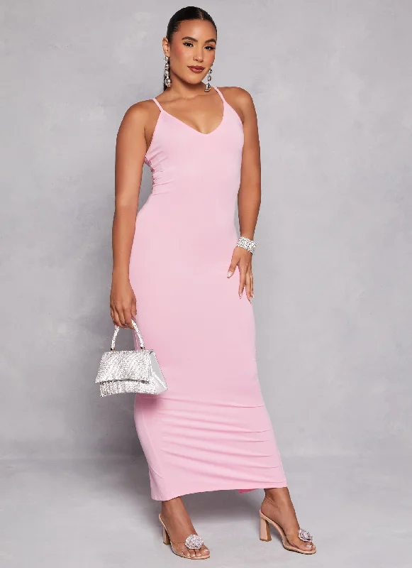 Daisy V Neck Bodycon Maxi Dress