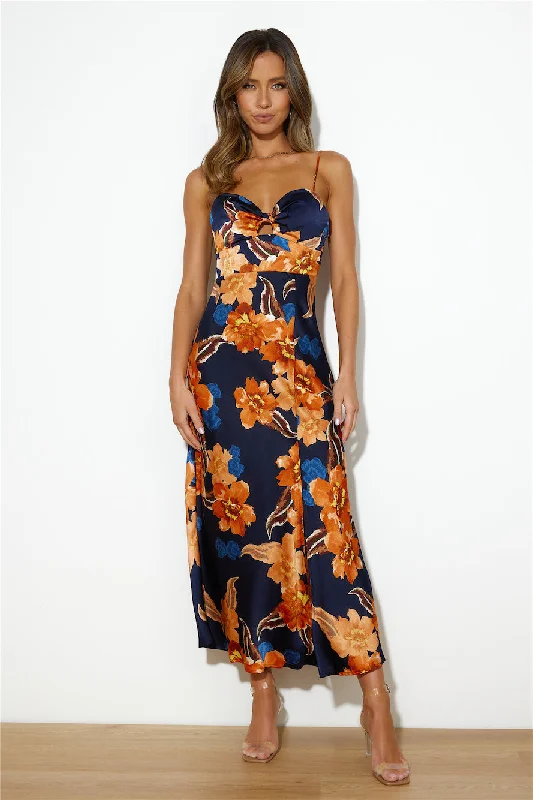 Print Love Maxi Dress Orange