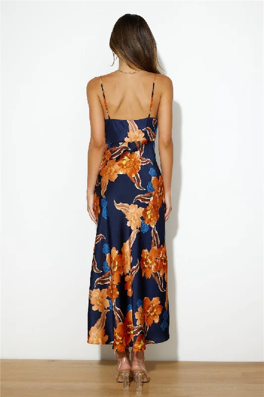 Print Love Maxi Dress Orange