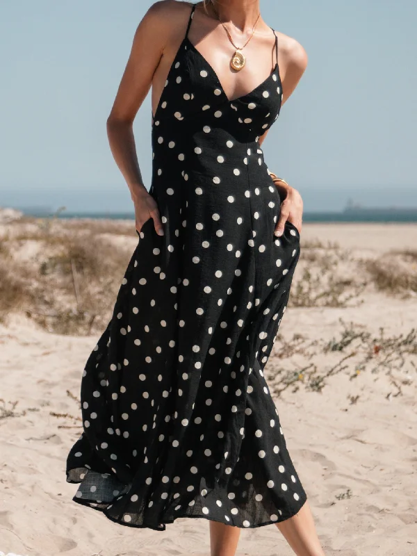 Oceana Polka Dot Maxi Dress