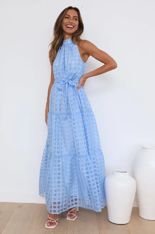 Summertime Picnic Maxi Dress Blue