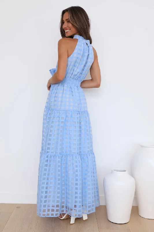 Summertime Picnic Maxi Dress Blue