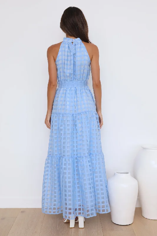 Summertime Picnic Maxi Dress Blue