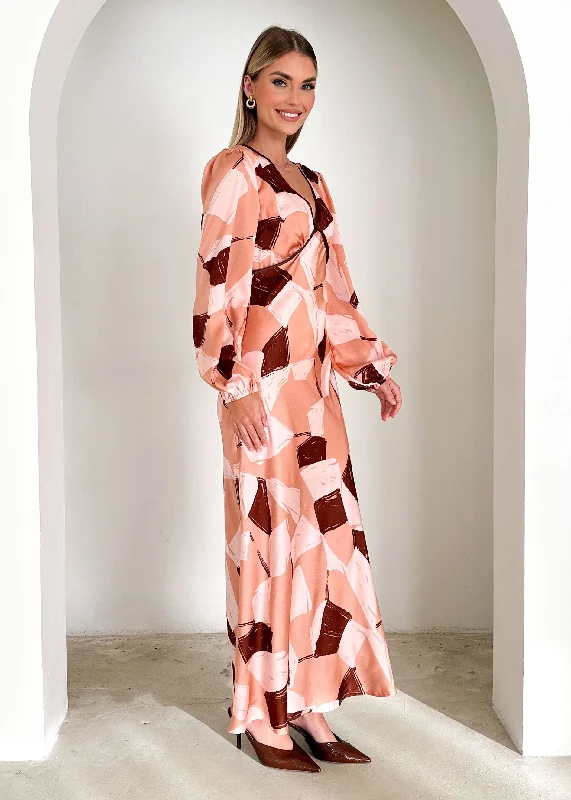 Taliya Maxi Dress - Blush Geo