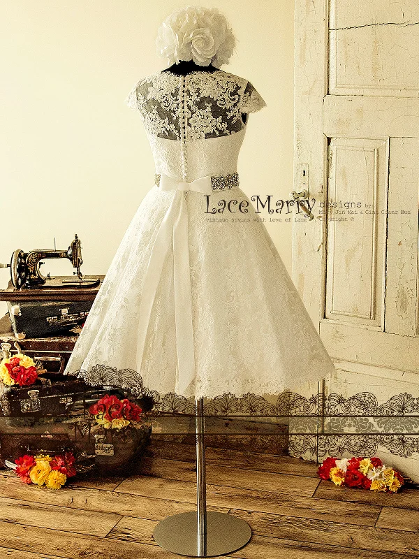 1950's Style Wedding Dress from Alencon Lace