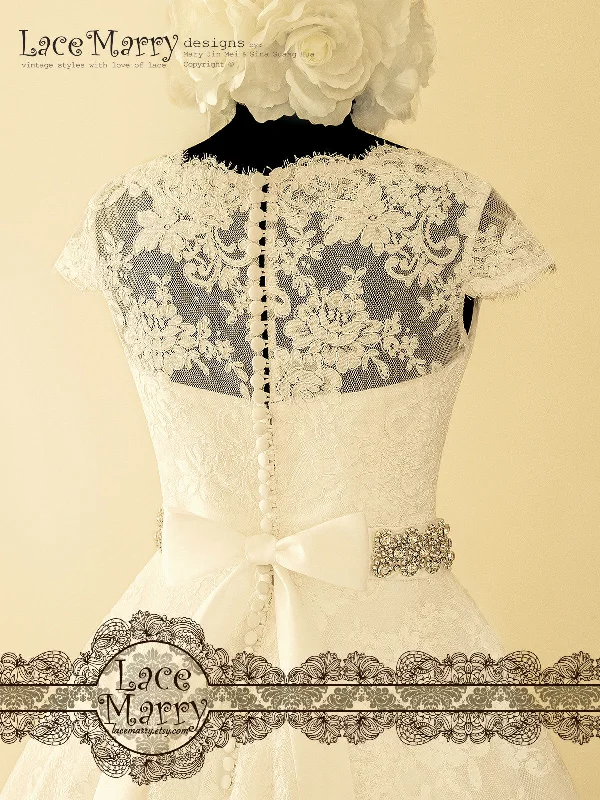 1950's Style Wedding Dress from Alencon Lace