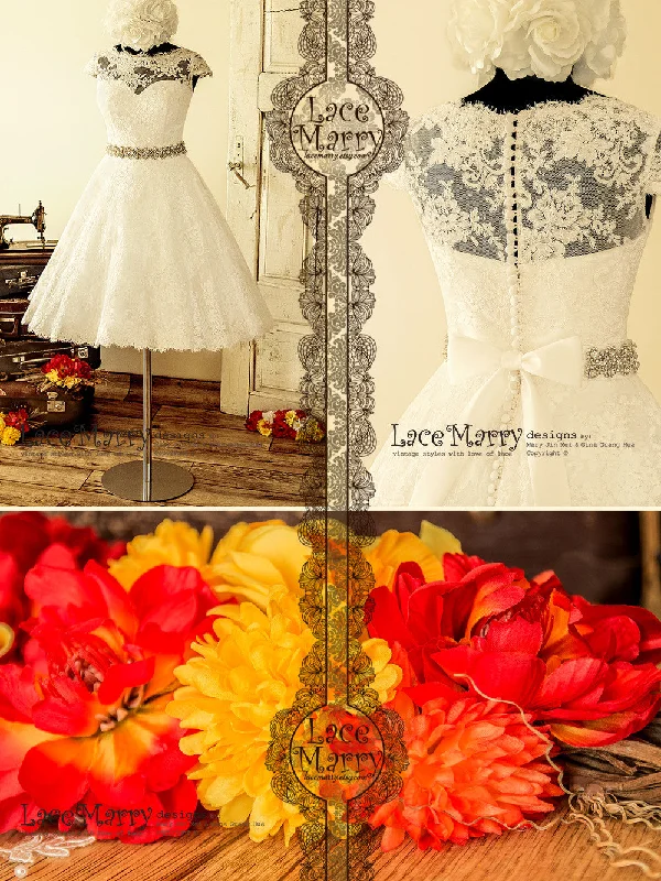 1950's Style Wedding Dress from Alencon Lace