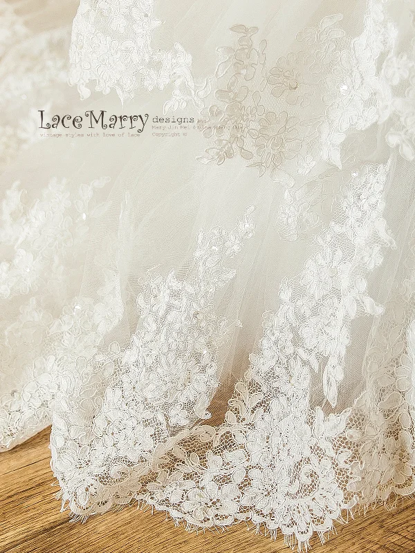 Amazing Lace Wedding Dress with Beading in Mermaid Style