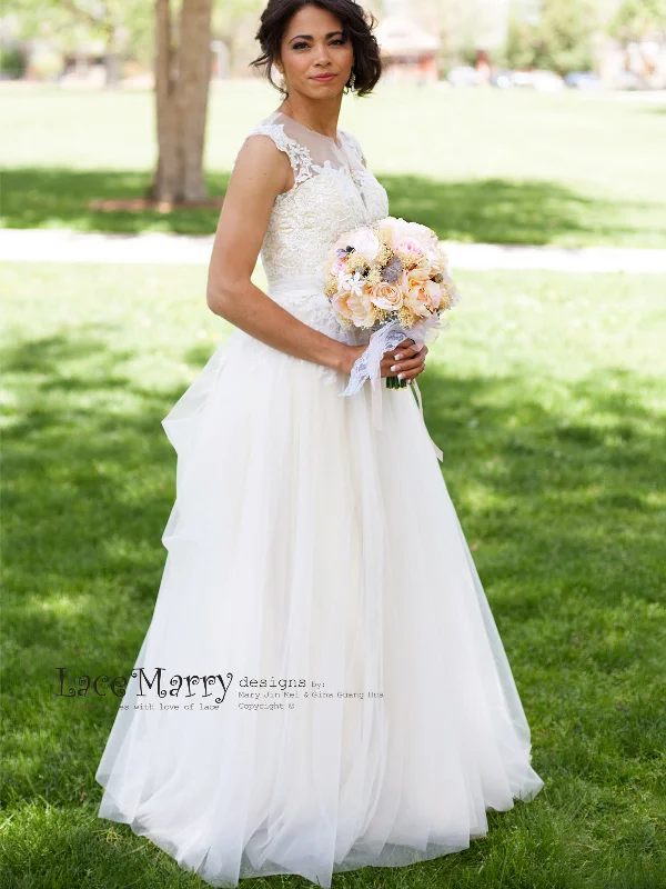 Boho Lace Wedding Dress from Airy Tulle