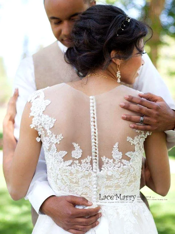 Boho Lace Wedding Dress from Airy Tulle