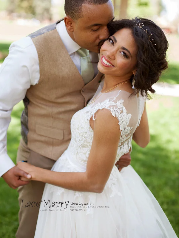 Boho Lace Wedding Dress from Airy Tulle