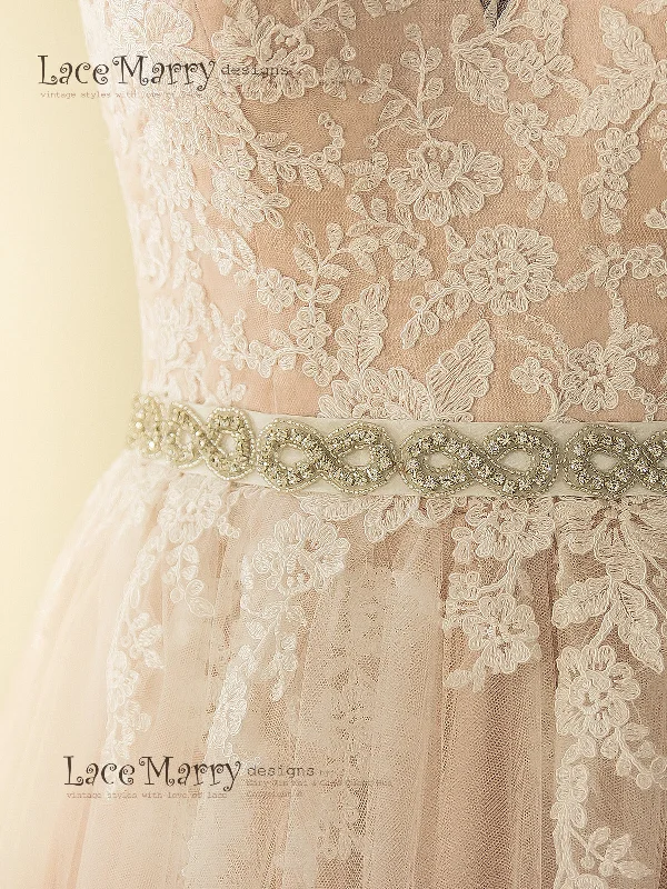 Champagne Dusty Pink Wedding Dress