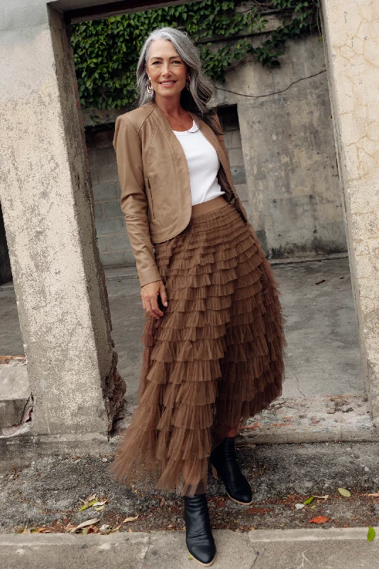 Chance Brown Tulle Maxi Skirt