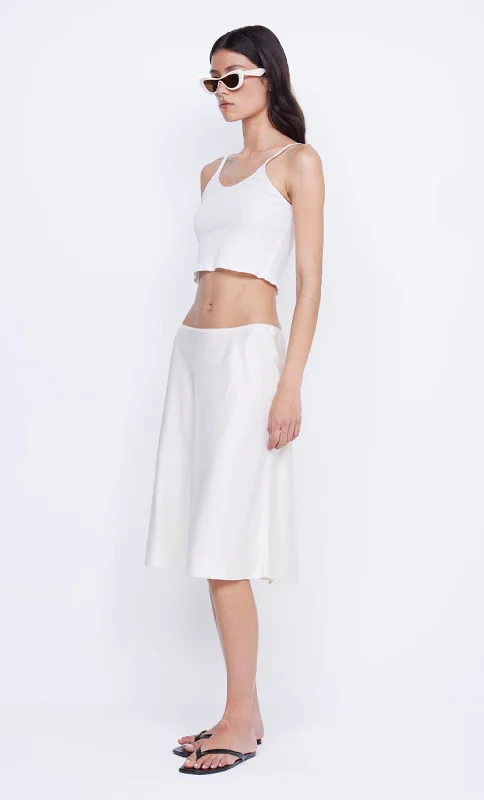 KAIA BIAS MIDI SKIRT - IVORY