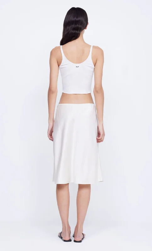 KAIA BIAS MIDI SKIRT - IVORY