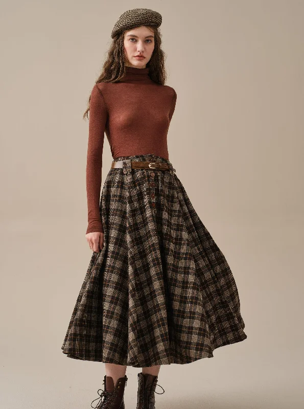 Norma 16 | Front buttoned wool skirt