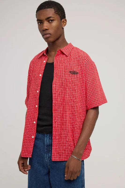 Neovision Secure Check Oversize Short Sleeve Shirt Red/White