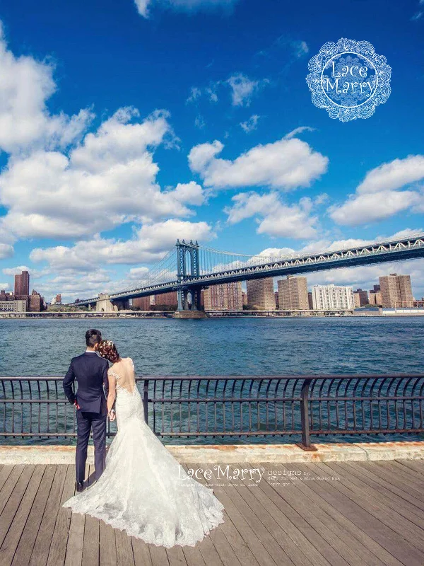 Sheer Back Lace Wedding Dress with Beaded Neckline