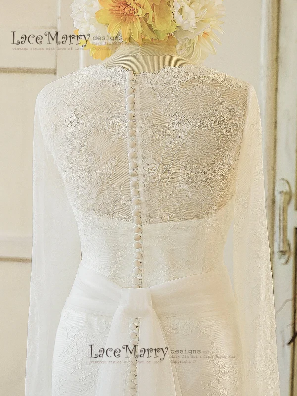 French Lace Wedding Dress with Long Sleeves