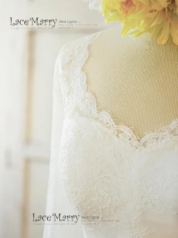 French Lace Wedding Dress with Long Sleeves