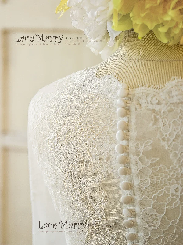 French Lace Wedding Dress with Long Sleeves