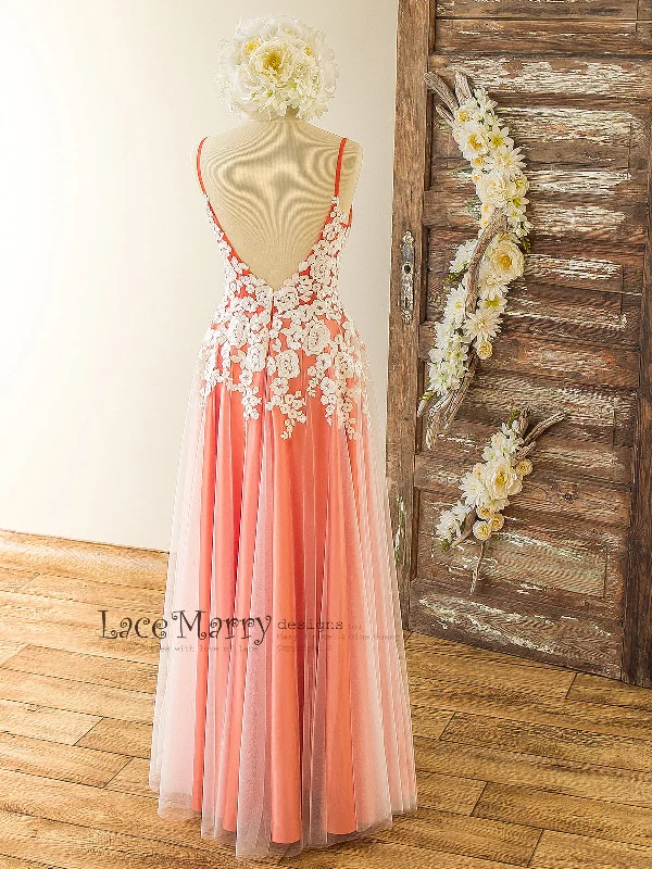 Stunning Colorful Bridesmaid Dress with Ivory Floral Design