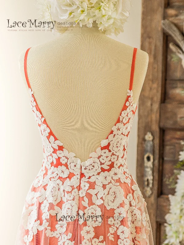 Stunning Colorful Bridesmaid Dress with Ivory Floral Design